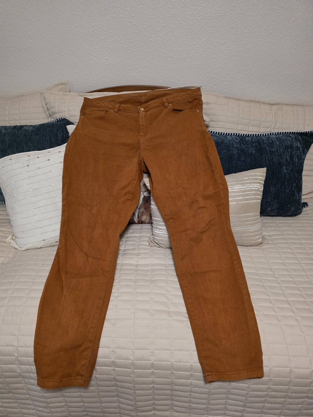 Michael Kors Womens Lizzy Skinny Jeans in Rust Brown